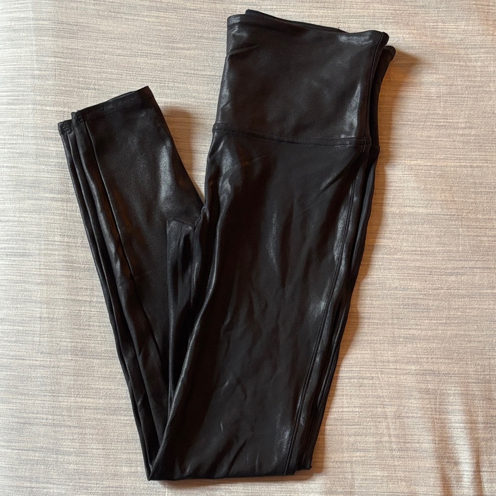 Spanx Black Faux Leather Leggings | L